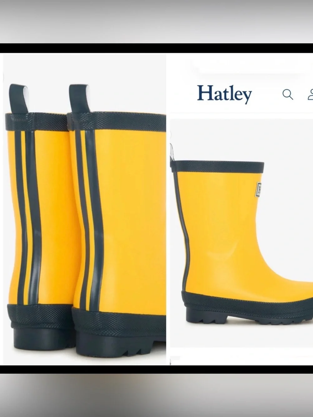 Hatley Matte Yellow Waterproof Rain Boots in Kids Size 3